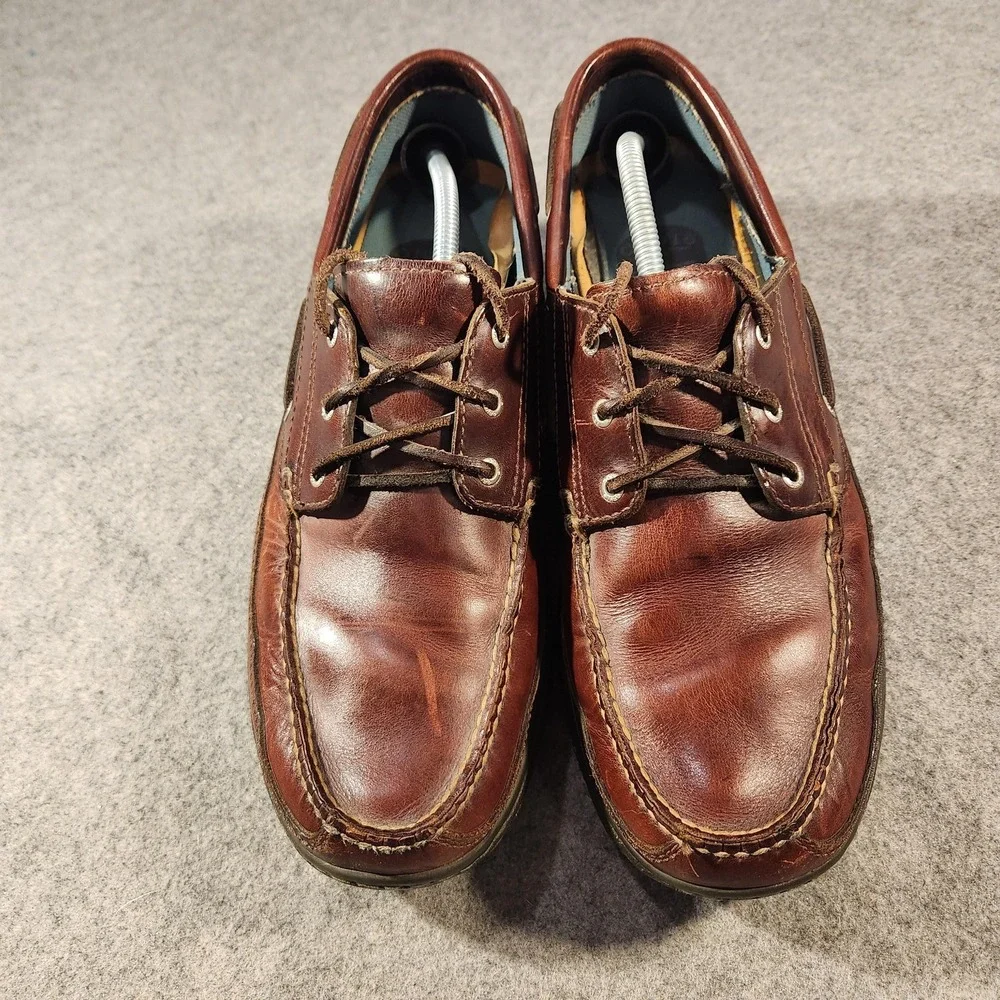 Orvis Shoes Mens Size 13‎ Brown Leather Boat Deck Moc Toe Casual Lace Up Comfort